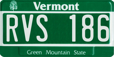 VT license plate RVS186