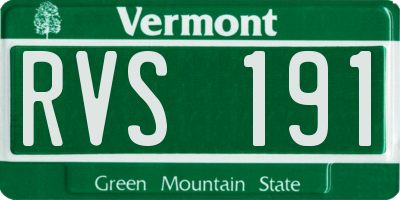 VT license plate RVS191