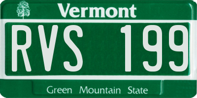 VT license plate RVS199