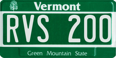 VT license plate RVS200