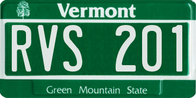 VT license plate RVS201