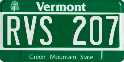 VT license plate RVS207
