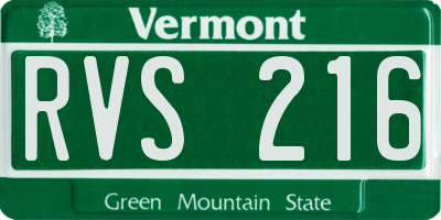 VT license plate RVS216