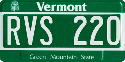 VT license plate RVS220