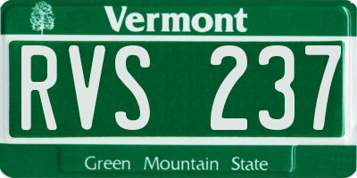 VT license plate RVS237