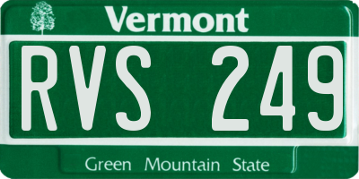 VT license plate RVS249