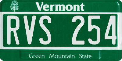 VT license plate RVS254