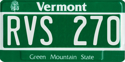 VT license plate RVS270