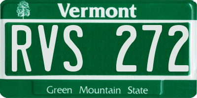 VT license plate RVS272