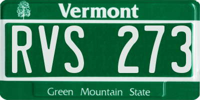 VT license plate RVS273