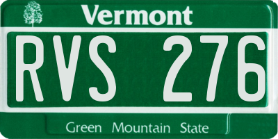 VT license plate RVS276