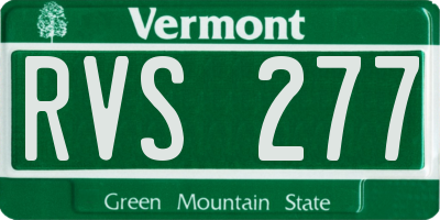 VT license plate RVS277
