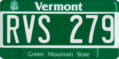 VT license plate RVS279