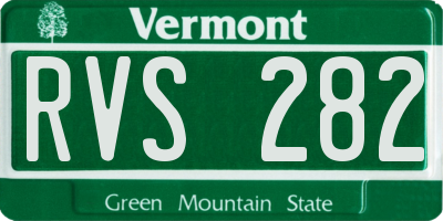 VT license plate RVS282