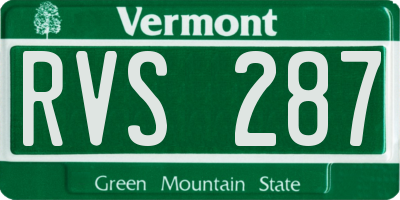 VT license plate RVS287