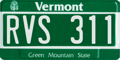 VT license plate RVS311