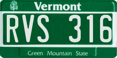 VT license plate RVS316