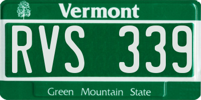 VT license plate RVS339