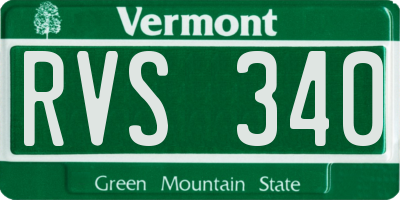 VT license plate RVS340