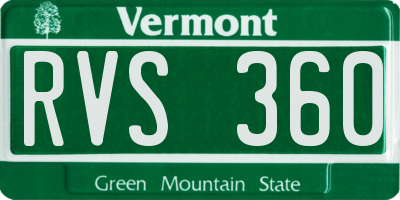 VT license plate RVS360