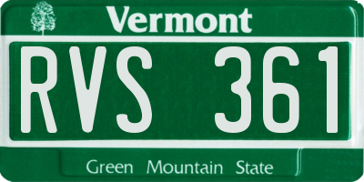 VT license plate RVS361