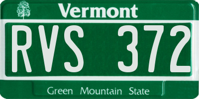VT license plate RVS372
