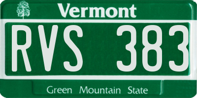 VT license plate RVS383
