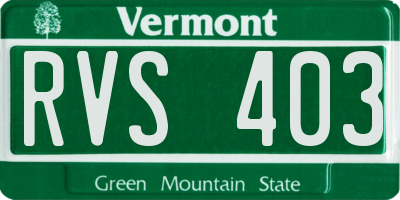 VT license plate RVS403