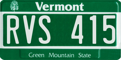 VT license plate RVS415
