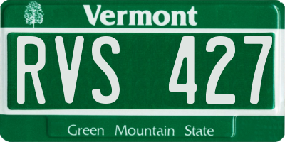 VT license plate RVS427