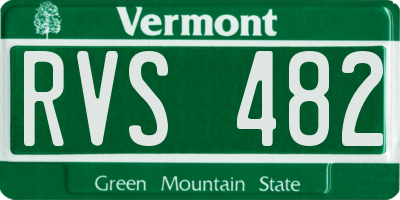 VT license plate RVS482