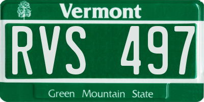 VT license plate RVS497