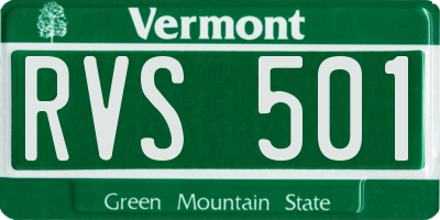 VT license plate RVS501