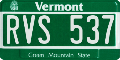 VT license plate RVS537