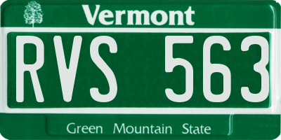 VT license plate RVS563