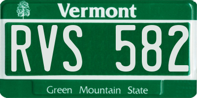 VT license plate RVS582