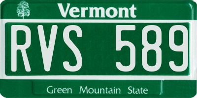 VT license plate RVS589