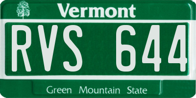 VT license plate RVS644