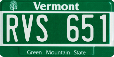 VT license plate RVS651