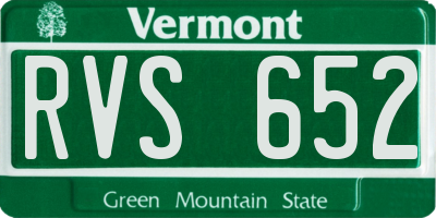 VT license plate RVS652