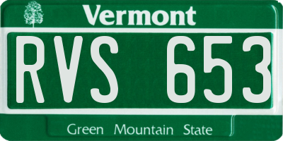VT license plate RVS653