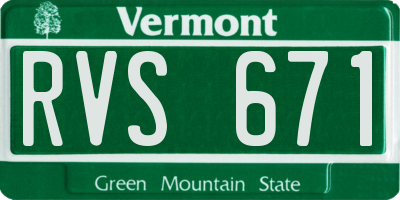 VT license plate RVS671