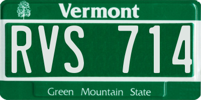 VT license plate RVS714
