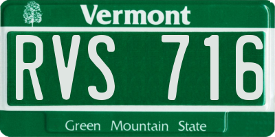 VT license plate RVS716