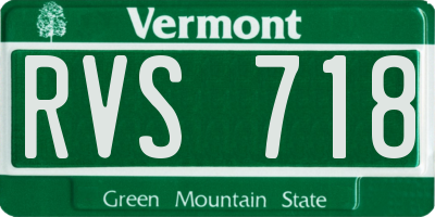 VT license plate RVS718