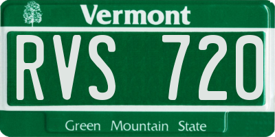 VT license plate RVS720