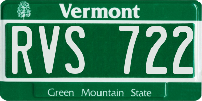 VT license plate RVS722
