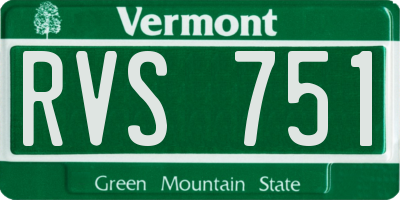 VT license plate RVS751