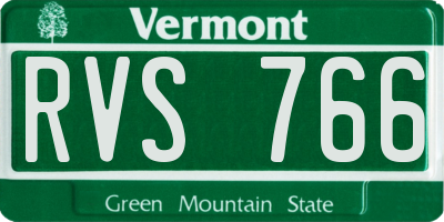 VT license plate RVS766