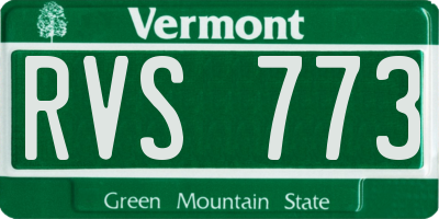 VT license plate RVS773